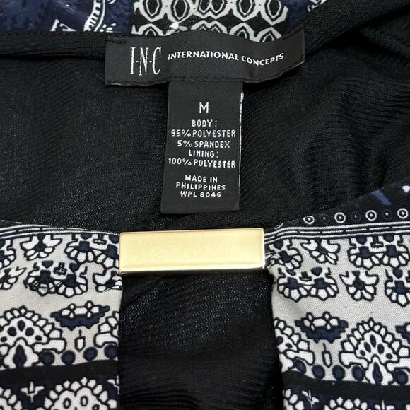 INC International Concepts Dress Medium Multicolor Boho Floral Abstract Popover - Picture 5 of 8